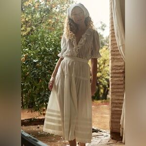 Doen Sebastiane Skirt in Powder White Sz Small NWT CURRENT